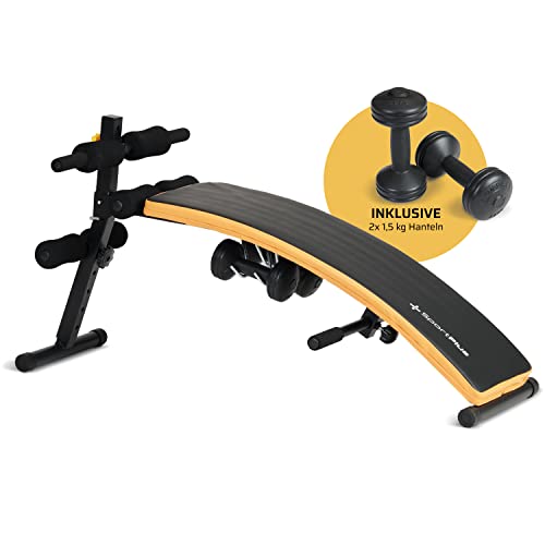 SportPlus Multifunctional Trainer Power Sit-Up Bank mit 2x 1,5 kg Hanteln SP-SUB-001-W