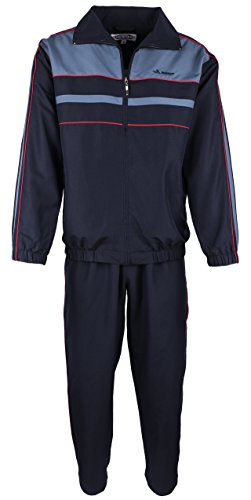 SOUNON Herren Microfaser Sportanzug, Jogginganzug, Trainingsanzug, Freizeitanzug, Hausanzug - Dunkelblau, Groesse: XL