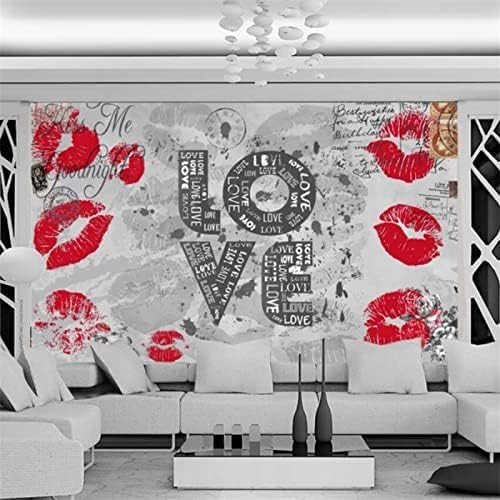 XLMING Liebe Lippenstift Vintage 3D Tapete Home Dekoration Wohnzimmer Sofa Schlafzimmer Tv Hintergrund Wand-150cm×105cm