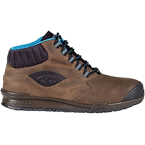 Cofra 78780-000 PERK BROWN S3 SRC Sicherheitsschuhe, Braun/Schwarz/Hellblau, Größe 43