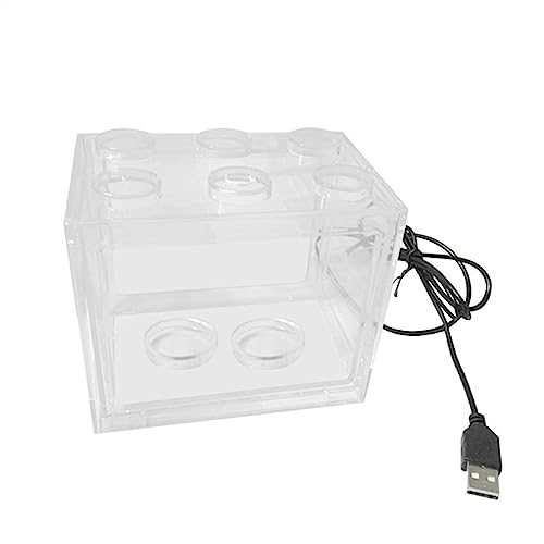 Aquarium Aquarium Acryl USB Mini Aquarium Tank Propagator Aquarium mit LED-Licht Home Office Desktop dekorative Tank Aquarium-Kit(Transparent)