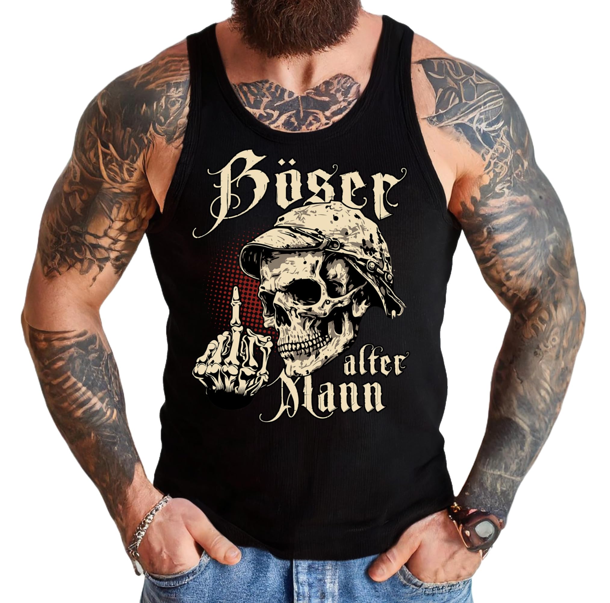 LOBO NEGRO Herren Tank-Top für den etwas älteren Nörgler:Böser Alter Mann