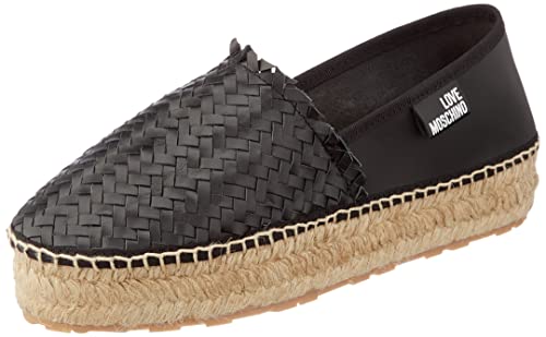 Love Moschino Damen Espadrillas Fahrer-Slipper, Schwarz, 38 EU