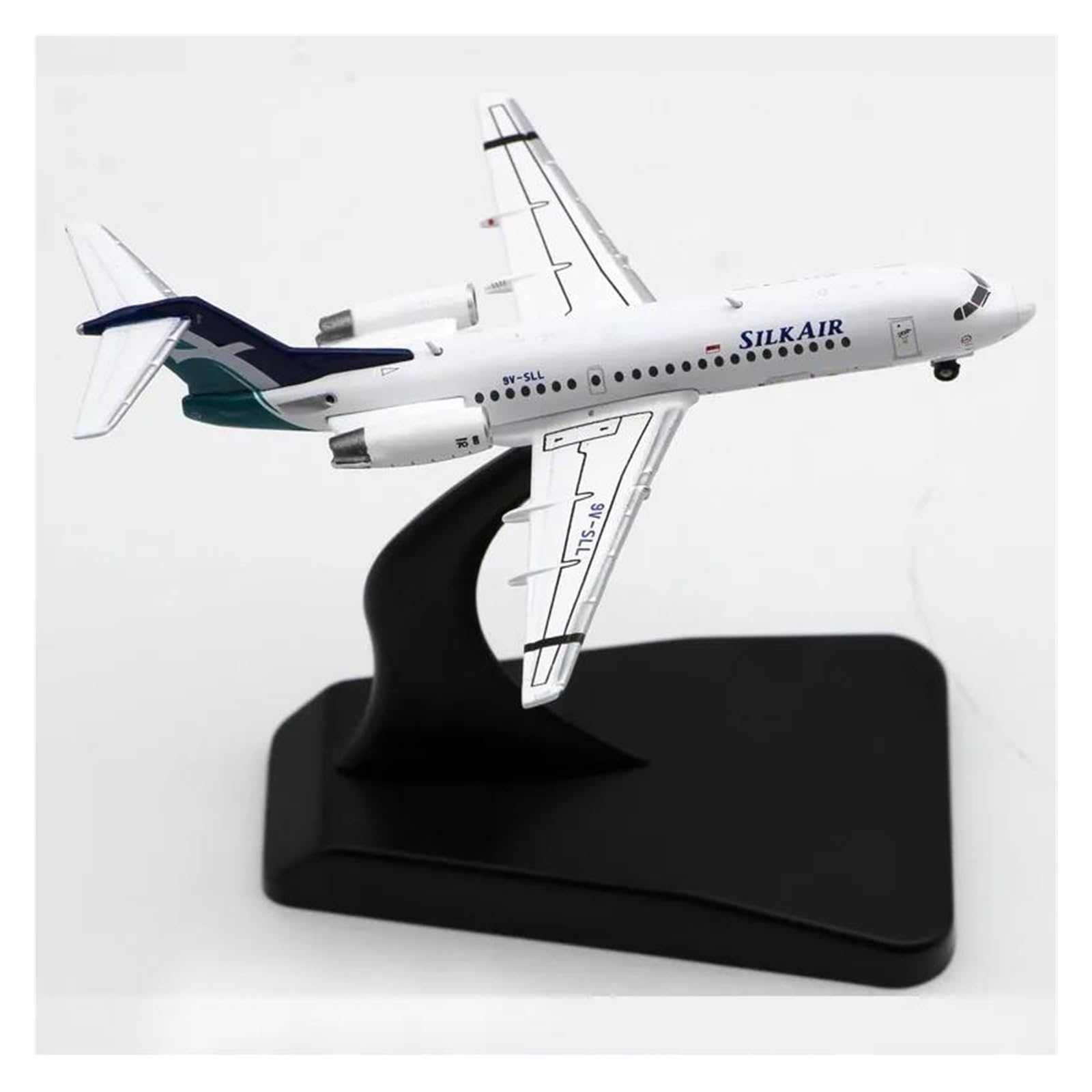 Aerobatic Flugzeug Für Singapore SilkAir Fokker 70 9V-SLL Legierung Passagierflugzeug Modell Sammlung Souvenir Display Druckguss Maßstab 1:400