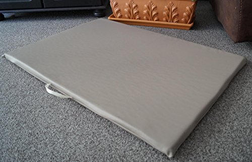 Hundematte Hundematratze Matte Kunstleder Schaumstoff 3 cm (120 cm X 80 cm, Taupe)