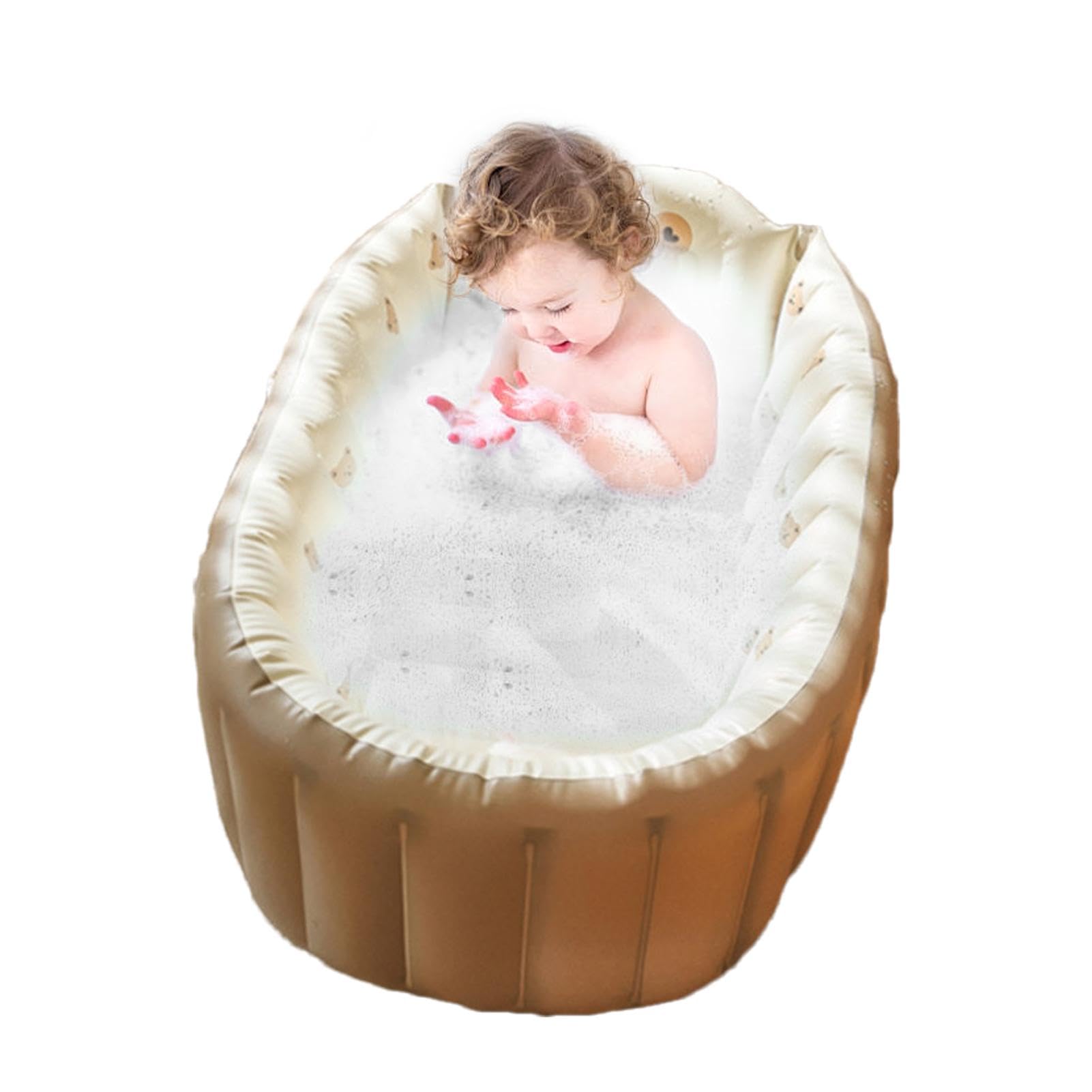 Aufblasbare Badewanne für Kleinkinder – rutschfestes Kinderbad, Mini-Luftschwimmbecken | Auslaufsicherer Kleinkinderpool mit Rückenstütze, faltbare Swiftly-Reiseduschwanne für Babys, 32 x 21 x 8 cm