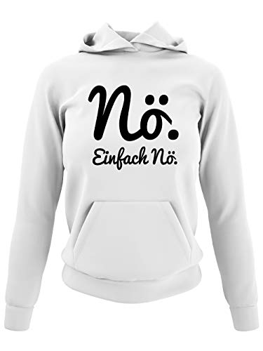 clothinx Nö Einfach Nö Damen Kapuzen-Pullover Weiß Gr. L