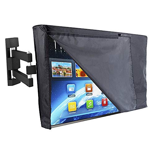 Crepundia Outdoor Tv Cover Outdoor-TV-Abdeckung mit transparenter Frontklappe Bottom Cover wetterfest staubdichte Material schützen Fernseher tatio tv Abdeckung(for 40 42inch TV)