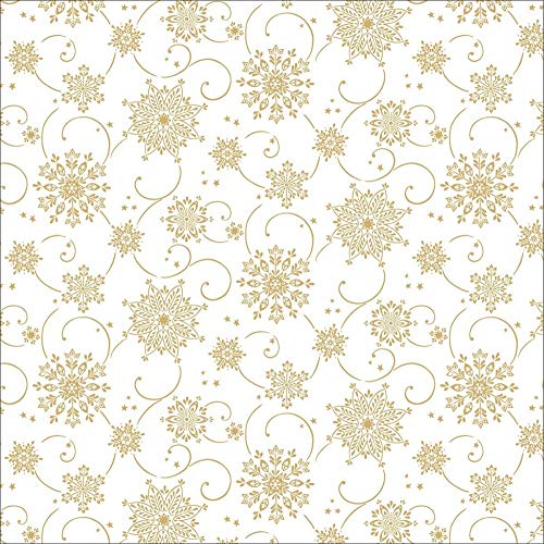 Tischdecken aus Airlaid | Mitteldecken 80 x 80 cm | Mank Einmal-Tischdecke für Weihnachten | 20 Stück | Cristal (Weiß-Gold)