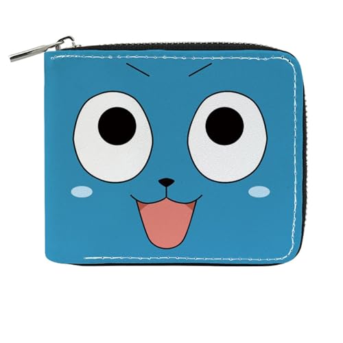 RYNDEX FAI-ry TA-il Geldtasche Anime, PU-Leder Münzbörsen mit Reißverschluss, Mädchen Geldtasche mit Münzfach und Geldscheinfach(Color:Multicolor 15)