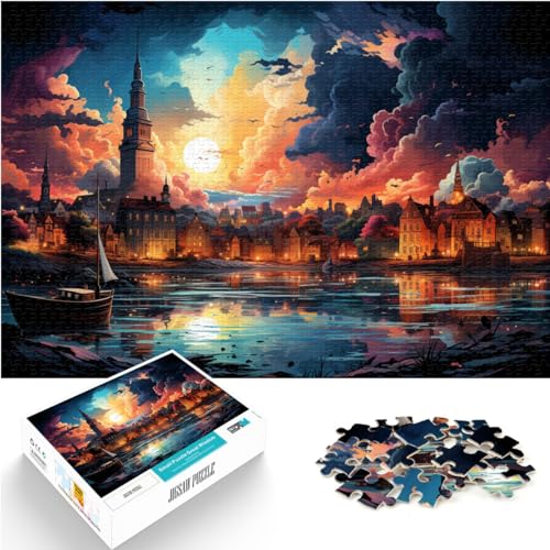 Puzzles für die farbenfrohe schwedische Ostküste, 1000 Teile, Holzpuzzle, jedes Teil ist einzigartig – anspruchsvolles, unterhaltsames Familienspiel, 1000 Teile (50 x 75 cm)