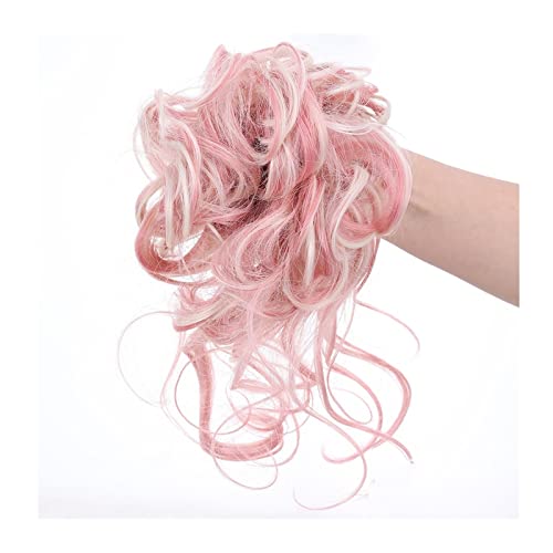 Haarteil Pieces Curly Chignon Donut Scrunchie for Frauen, unordentlicher Dutt, synthetische, zerzauste Hochsteckfrisur, Haarknoten, Verlängerung, elastisches Haarband Haarverlängerung(97H60)