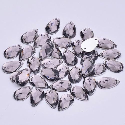 Bulk Flatback Strasssteine, Kristall Hotfix, 8 x 13 mm, 18 x 25 mm, dunkelgrün, for Nähen, in Tropfenform, Strasssteinchen mit flacher Rückseite, Strass-Kristall for Handarbeiten, Kleidung, Basteln(Gr