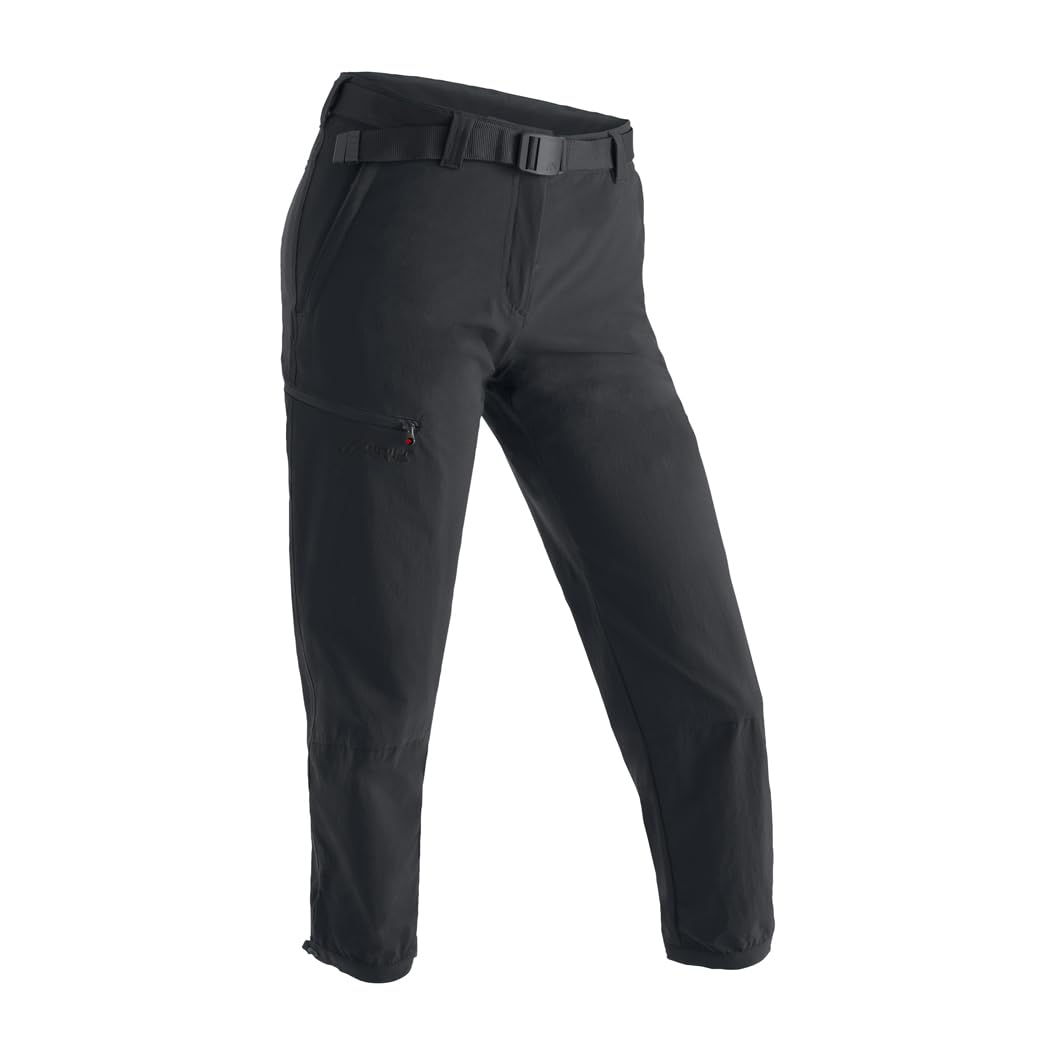 Maier Sports Lulaka 7/8, Damen Wanderhose, Wasserabweisende 7/8-Outdoorhose für Trekking und Hiking, PFC-frei, mSTRETCH pro 4 & Dryprotec, Schwarz, 36 (W27/28/L31)