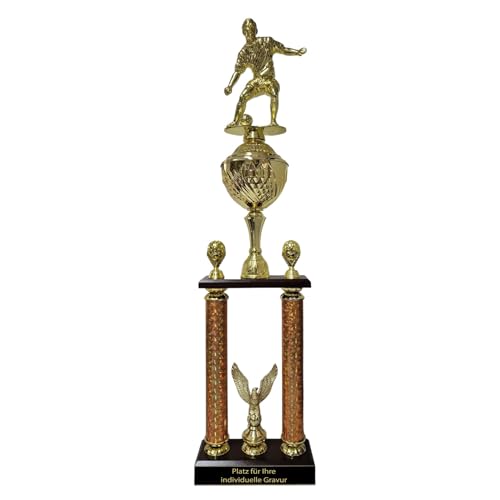 eberin · XXL Fußball Wanderpokal – Der ultimative Siegertrophäe für Jede Liga · Tipprunde Ehrung · Fussball Säulenpokal · Pokal personalisierbar mit Gravur · (MIT Gravur)