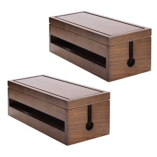 Kiudduy 2X Kabel Management Box Kabel Organizer Box (Kaffee Farbe)