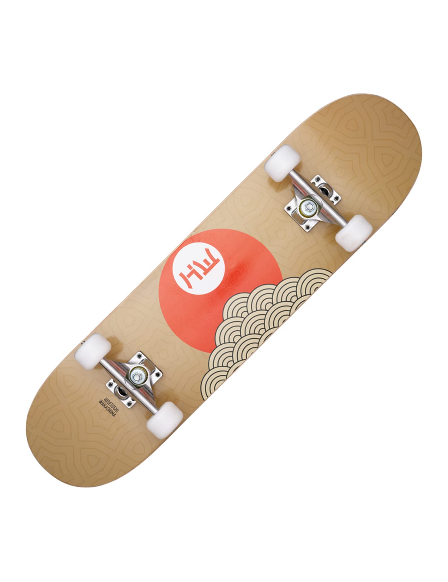 HIDETOSHI WAKASHIMA Street Skateboard 31 x 8 Zoll - Komplettboard für Einsteiger aus stabilem Holz und Aluminium, geeignet für Kinder, Teenager und Erwachsene mit verschiedenen Motive (Ikuno)