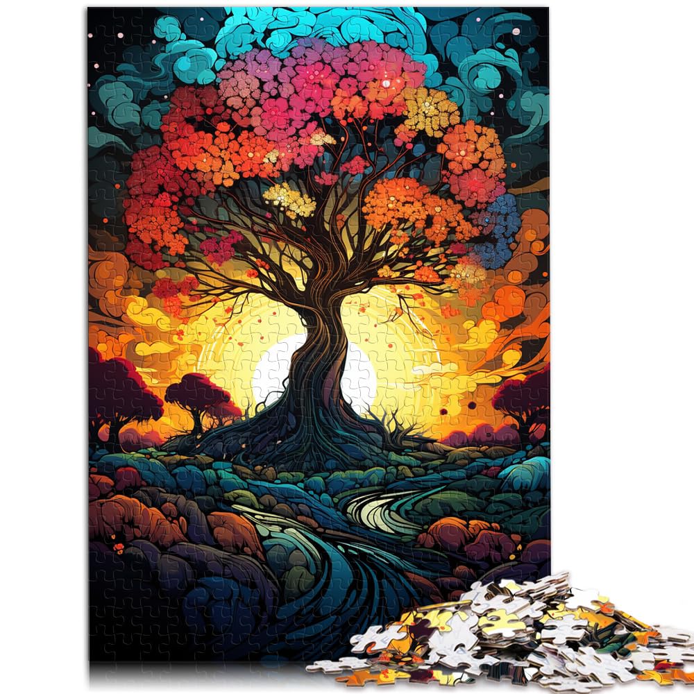 Puzzlespiele Wundervoller bunter Baum und das Puzzle 1000 Teile für Erwachsene Teil ist einzigartig - Herausforderndes, unterhaltsames Familienspiel 1000 Teile (50 x 75 cm)