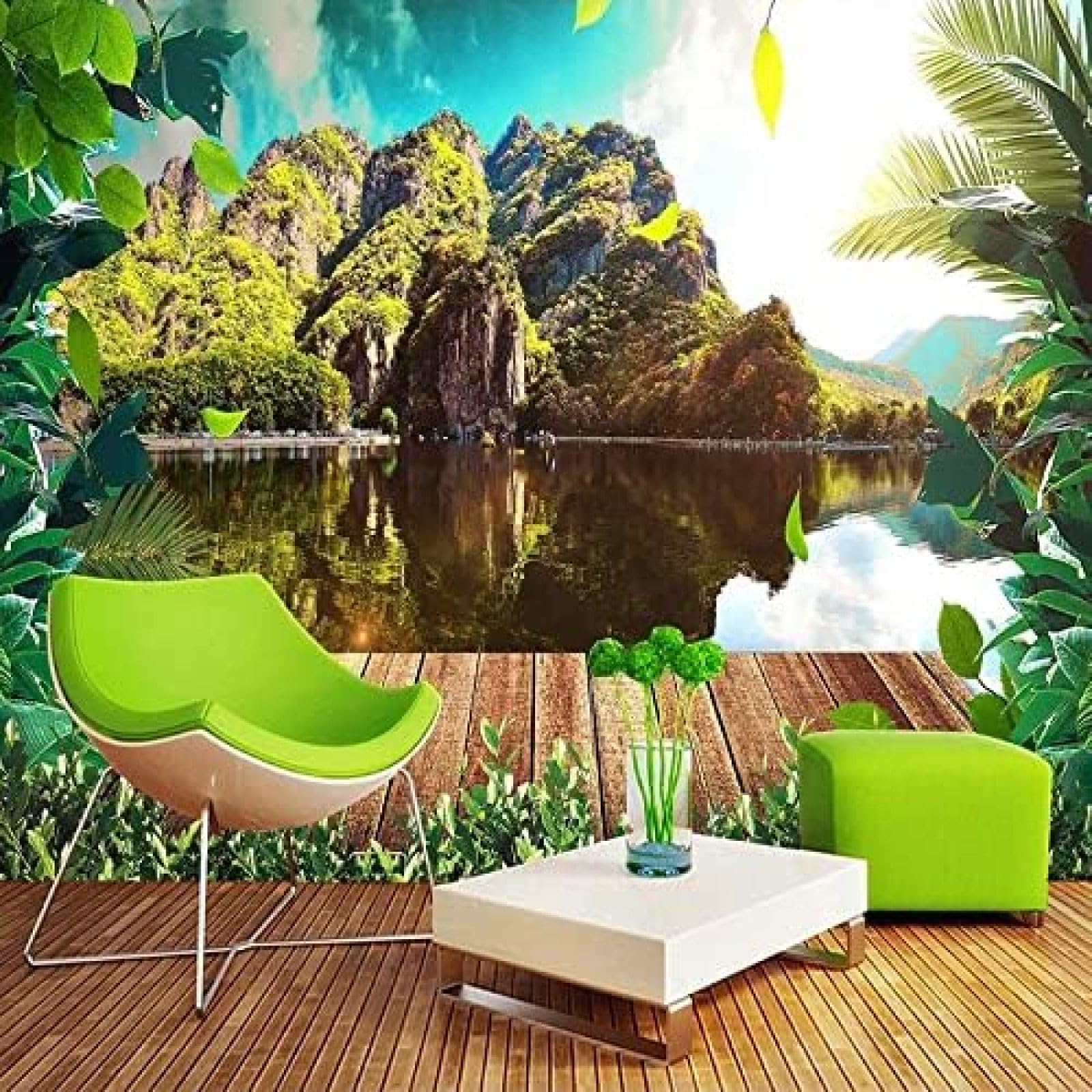 XLMING Ästhetische Einfache Landschaft Frische Naturlandschaft 3D Tapete Wohnzimmer Sofa Schlafzimmer Esszimmer Home Dekoration Wand-350cm×256cm