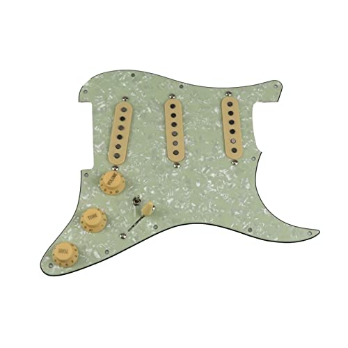 Geladenes Gitarren-Pickguard Geladene Pickguard-Pickups Gitarre-Alnico 5-Pickups SSS. Single Coils Pickups/Gelbe Pickupabdeckungen Set (Color : 13)