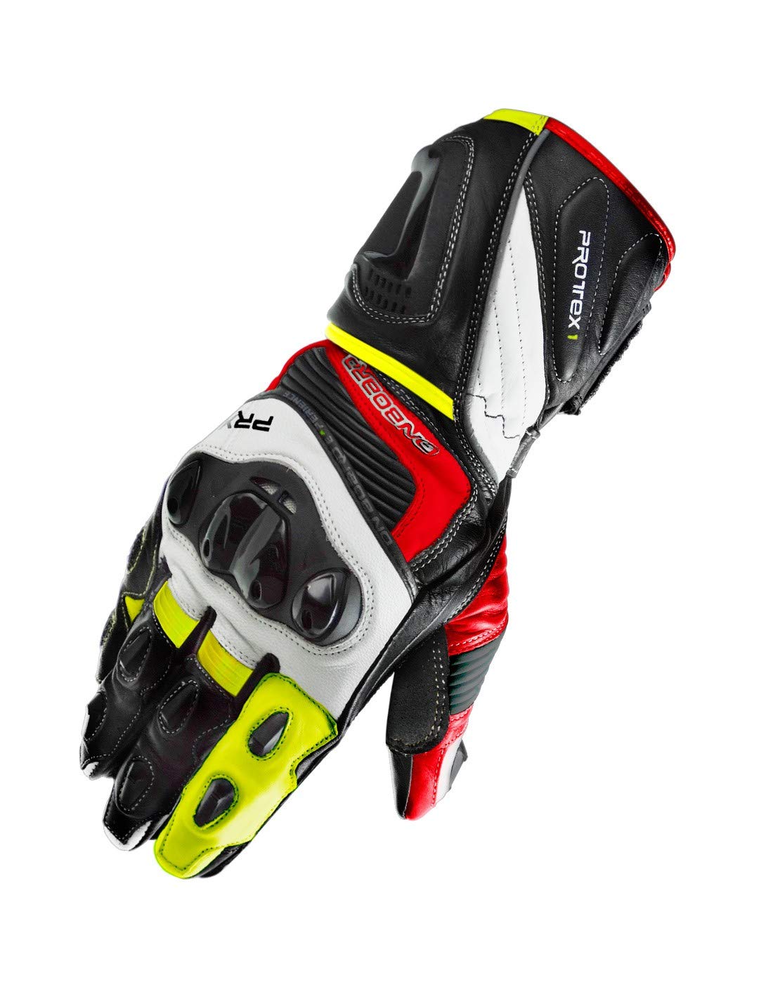 ON BOARD Racing PRX-1, Unisex, XL, Schwarz/Weiß/Rot/Fluor Handschuhe