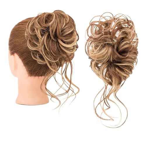 Haarteil Synthetisches, lockiges, elastisches Band, Chignon, Donut mit Zöpfen, Haargummis, unordentliches Dutt-Haar, Hochsteckfrisur, Haarteile, Verlängerungen for Frauen Haarverlängerung(5)