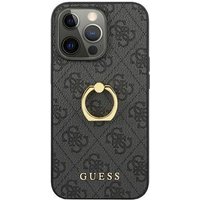 GUESS Hard Cover 4G Ring Stand Grey, for iPhone 13 / 13 Pro, GUHCP13L4GMRGR (GUHCP13L4GMRGR)