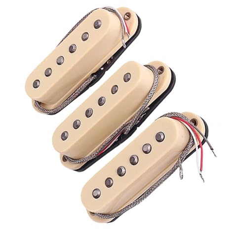 Gitarren-Tonabnehmer 3 X Beige Single Coil Pickup-Set Für E-Gitarre, 48–50–52 Mm Abstand