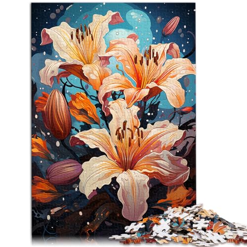 Puzzle-Geschenk, buntes psychedelisches Blumen-Puzzle, 1000 Teile für Erwachsene, Holzpuzzle, Geburtstagsgeschenk, Geschenke für 1000 Teile (50 x 75 cm)