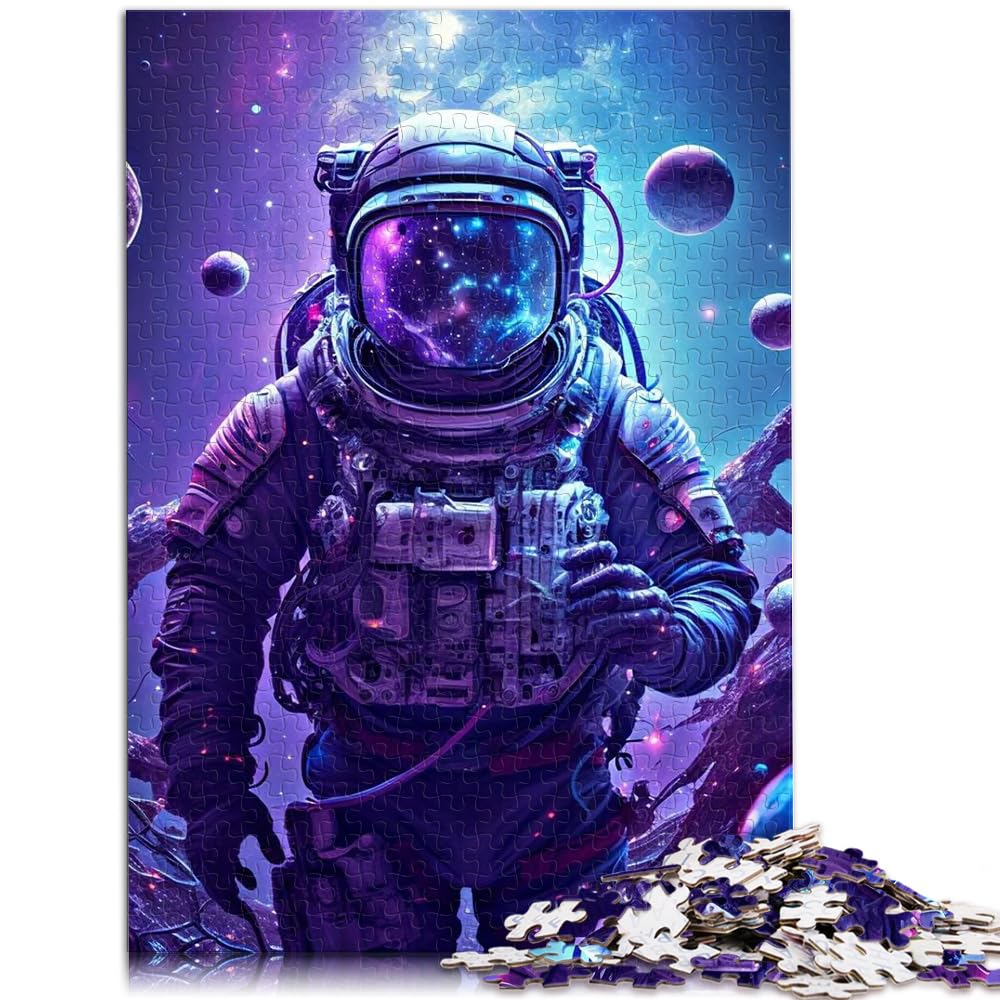 Puzzles als Geschenke für Astronauten, 1000 Teile, Puzzles für Erwachsene, Holzpuzzles, entspannendes geistiges Lernspielzeug, 1000 Teile (50 x 75 cm)