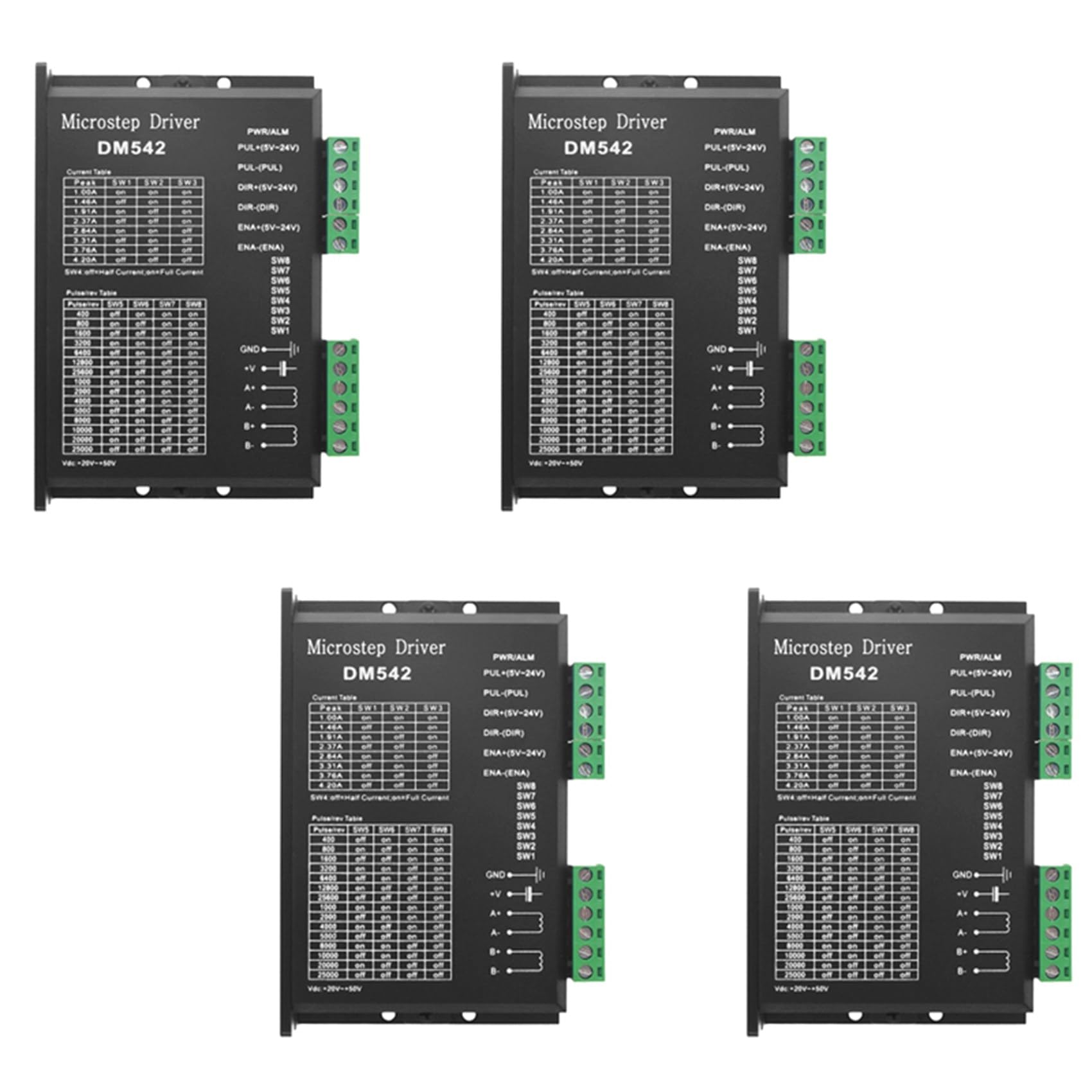 BRIUERG 4X Schritt Motor Antrieb, DM542 Schritt Motor Antrieb Digital Antrieb Board für Nema 17, Nema 23 Usw.