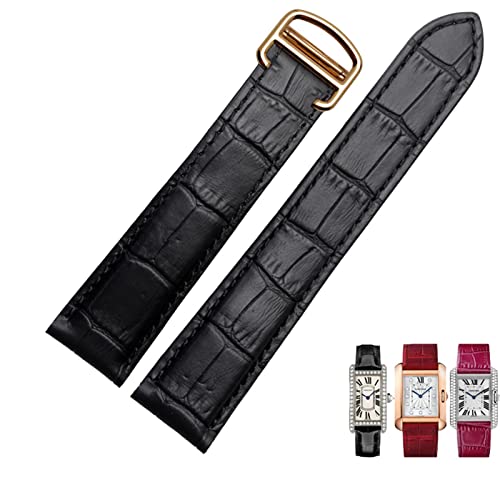 BANDKIT Uhrenarmband aus echtem Leder, 1617/18/20/22/23/24/25 mm, Armband für Herren/Damen, Ersatzarmbänder für Cartier Tank Solo, 23 mm, Achat