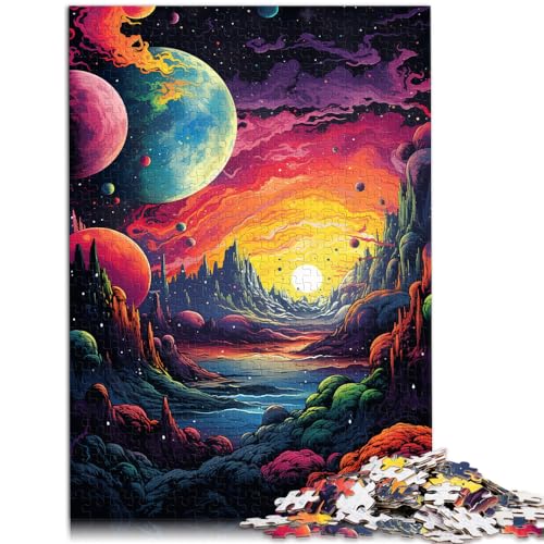 Puzzle für Fantasie, farbenfroher Planet, 1000-teiliges Puzzle, Holzpuzzle, anspruchsvoll, aber unterhaltsam und humorvoll, 1000 Teile (50 x 75 cm)