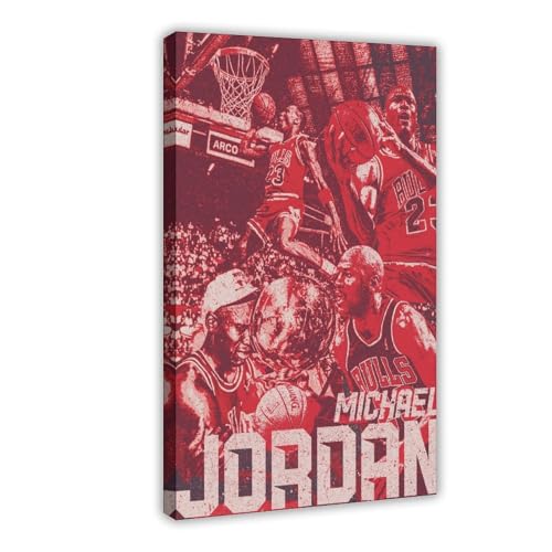 biegzc Michael Jordan – Kunstdruck – Basketball – Sportposter auf Leinwand, Poster, Wandkunst, Dekordruck, Bild Gemälde für Wohnzimmer, Schlafzimmer, Dekoration, 30 x 45 cm