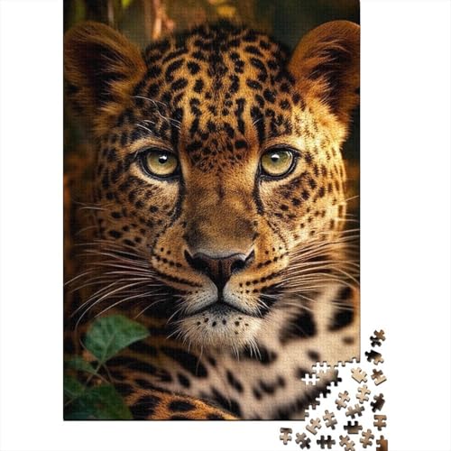 Schwieriges, anspruchsvolles Puzzle mit 1000 Teilen, Leopardenporträts, Puzzle für Erwachsene und Jugendliche, Puzzle für Erwachsene, Lernspiel, Herausforderungsspielzeug (Größe 75x50cm)