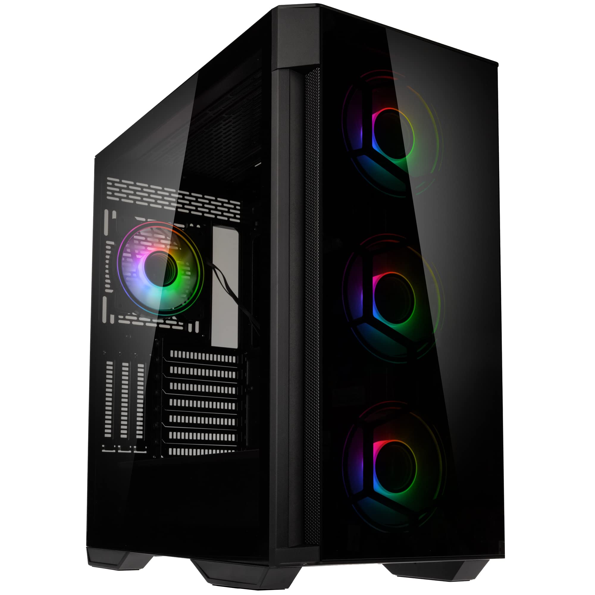 KOLINK Observatory Z ARGB E-ATX Midi-Tower Computer Gehäuse, 4 Vorinstallierte ARGB-Lüfter, Gehäuse PC für AIO-Kühlung, PC Gehäuse RGB Glas (Z Schwarz)