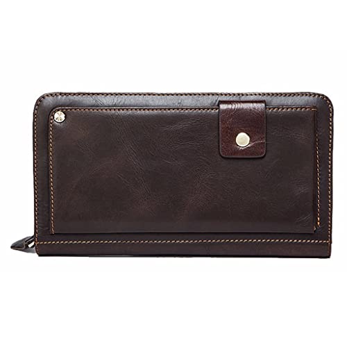 NEWNAN Herren-Geldbörse, Clutch, männliches Leder, Herren-Clutch, Geldbörse für Herren, Kartenhalter, Geldbeutel, Geldbörse, lang (Farbe: A, Größe: 22 x 3 x 13 cm)