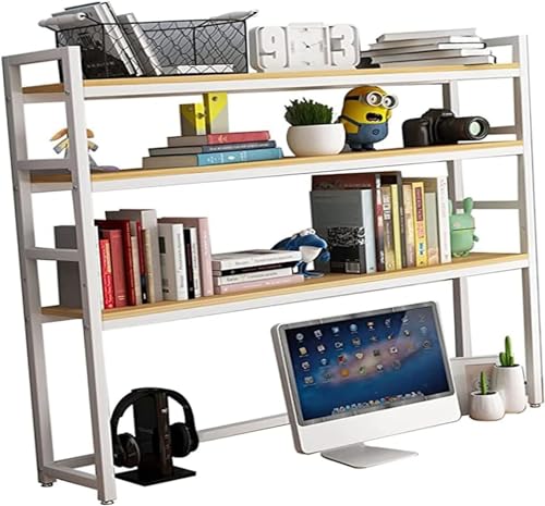 QYZUJIKL Schreibtisch-Bücherregal, 3-stufiges Schreibtisch-Bücherregal für Computer, verstellbares Schreibtisch-Bücherregal, Organizer-Rack, Schreibtisch-Bücherregal, Aufbewahrungsregal