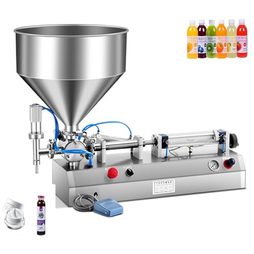 lwjunmm Abfüllmaschine Flüssigkeitsabfüllmaschine 5–3000 ml Flaschenabfüllmaschine Pastenfüllmaschine Edelstahl Füllmaschine mit Trichter Wein Milch usw,300-3000ML