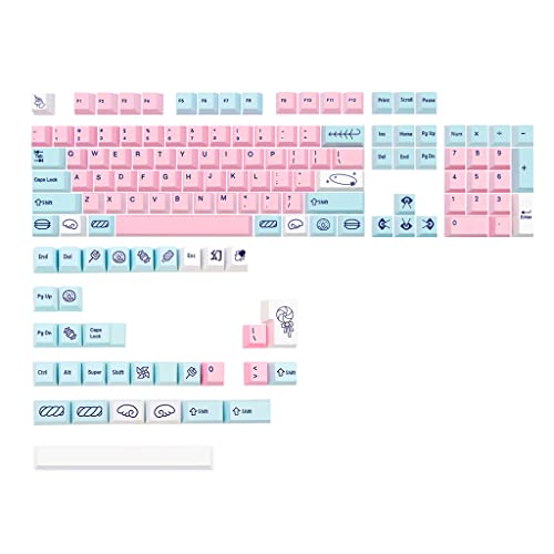 Sweet Girl Tastenkappen, vollständiges Set 137 für Tastenkappen, PBT-Sublimation, Kirschhöhe für mechanische Tastaturtasten, Kappen Säure-Hous-Tastenkappen für Tastatur, süßes süßes Mädchen, Acid