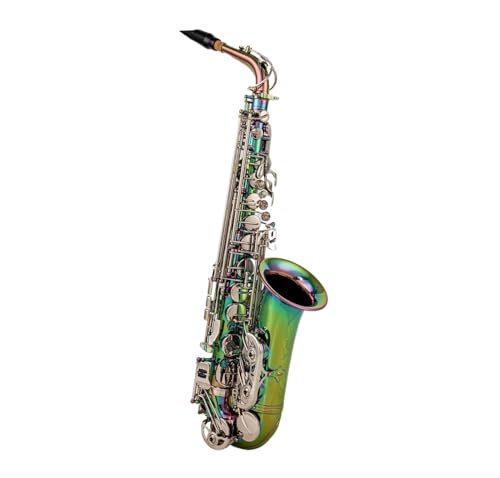 High Alto Eb Tune Saxophon Messing Schillernde Farbe Lack Musikinstrument E-Flat Sax Mit Kofferzubehör (Color : 01)