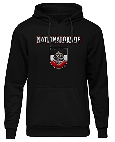 UGLYSHIRT Nationalgarde Herren Kapuzenpullover | Kaiserreich Pullover Preußen Patrioten Hoodie Wiederstand Deutschland | M1 Schwarz (S)