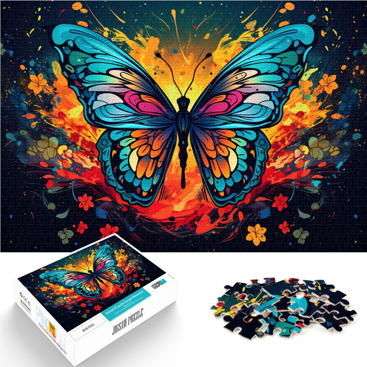 Puzzle Schmetterling für Erwachsene 1000 Teile Puzzle Holzpuzzle Familienspiel Stressabbau Schwieriges Herausforderungspuzzle 1000 Teile (50 x 75 cm)