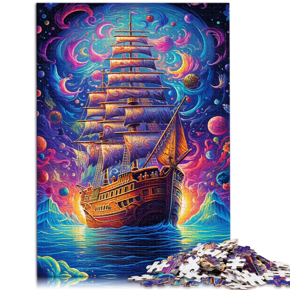 Puzzles Lernspiele Buntes Piratenschiff 1000-teiliges Puzzle für Erwachsene Holzpuzzle Familienaktivität Puzzles 1000 Teile (50 x 75 cm)