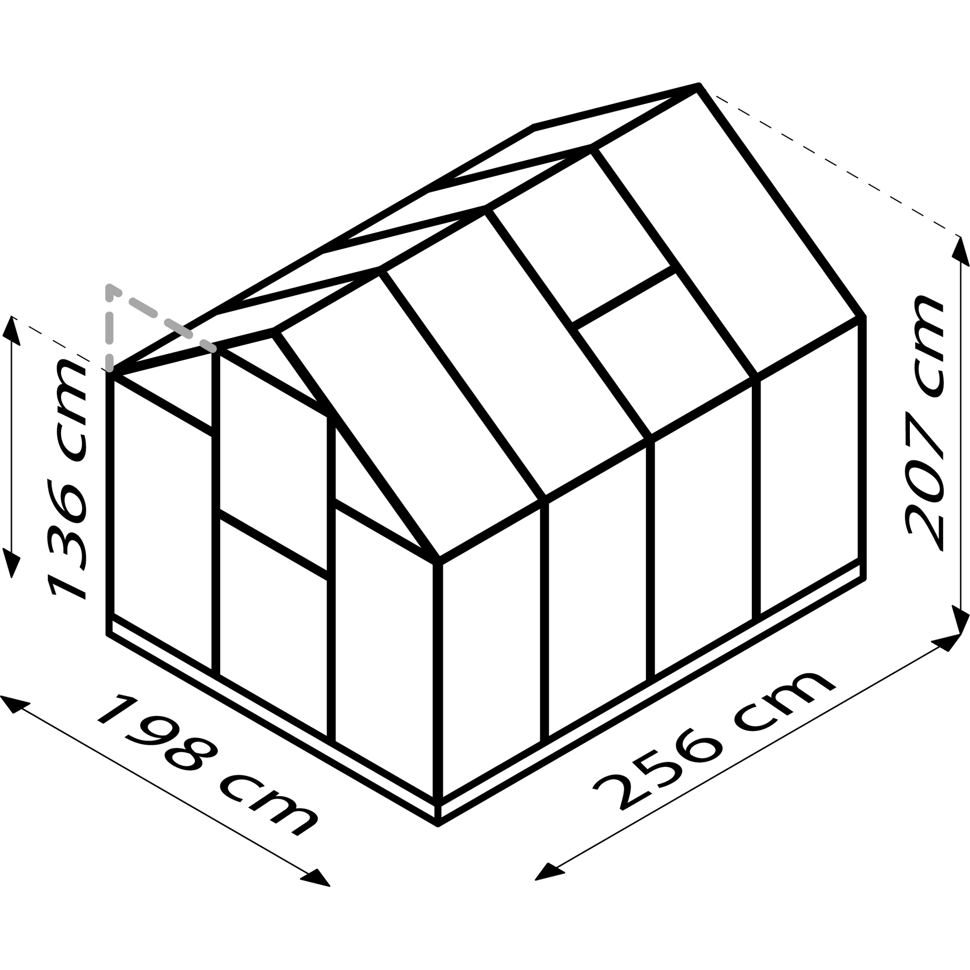 Vitavia Gewächshaus 'Triton 5000' 5 m² 190,4 x 253,5 cm 4 mm Hohlkammerplatten schwarz 3