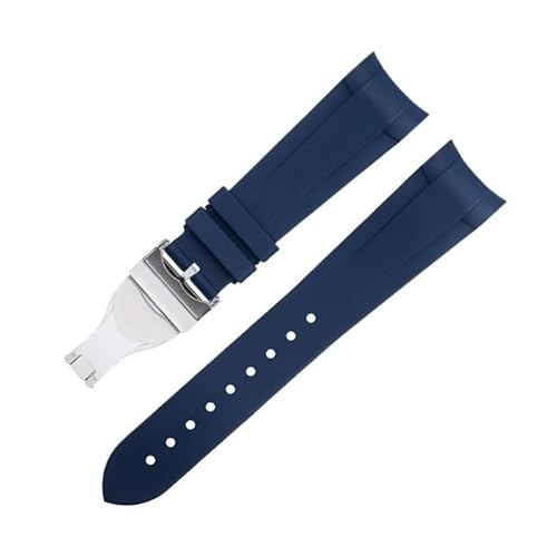 IOTUP Uhrenarmband für Tudor Strap Bay GMT, gewölbtes Ende, Faltschnalle, 22 mm, Fluorkautschuk, spezielles 41 mm Zifferblatt, 22 mm, Achat