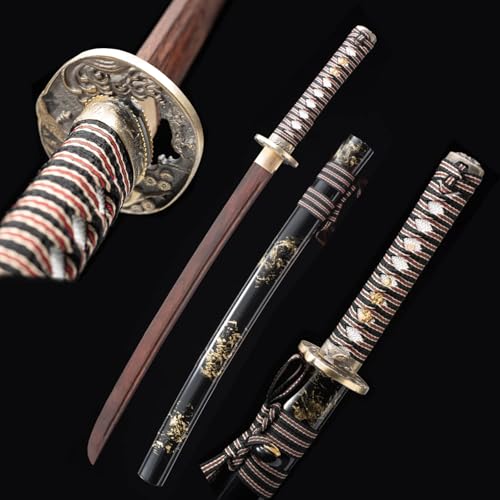 78 cm großes Wakizashi aus natürlichem Palisander mit Scheide,handgefertigtes Katana aus Holz,japanisches Trainingsschwert Holz,Iaido-Kurzschwert für Cosplay,Kendo,Sammeln,Anime,Ausstellen,Weihnachten