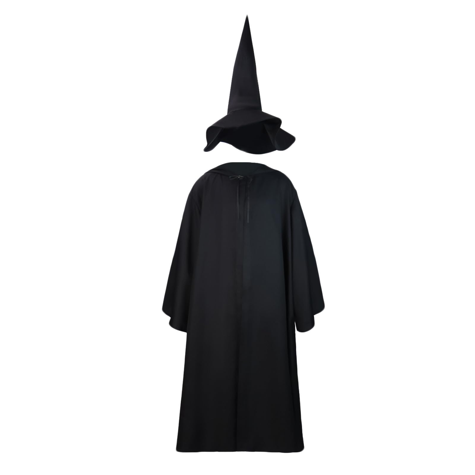 WANGTIANXUE Schwarz Renaissance Kapuzenumhang Mittelalter Gothic Kleidung Herren Hexenmantel mit Kapuze Faschingskostüme Männer Halloween Karneval Cosplay Costum