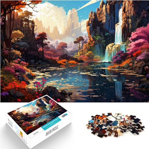 Puzzle, farbenfrohe Landschaft für Erwachsene, 1000-teiliges Puzzle, Lernspiele, Holzpuzzle, Spielspielzeug für die Familie, Puzzle, Geschenk, Stressabbau (50 x 75 cm)