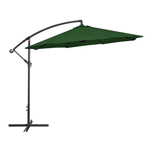 Uniprodo UNI_UMBRELLA_R300GR_N Ampelschirm Grün rund Ø 300 cm neigbar Gartenschirm Sonnenschirm Ampel-Sonnenschirm Pendelschirm